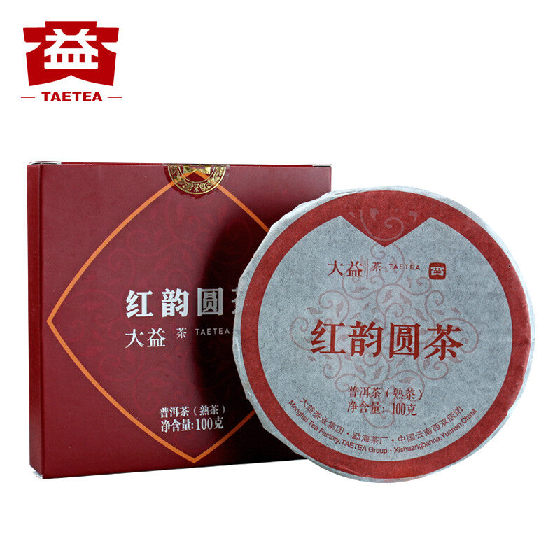 TAETEA Red Rhyme Round Tea Menghai Tea Factory Dayi Pu'er Tea Ripe