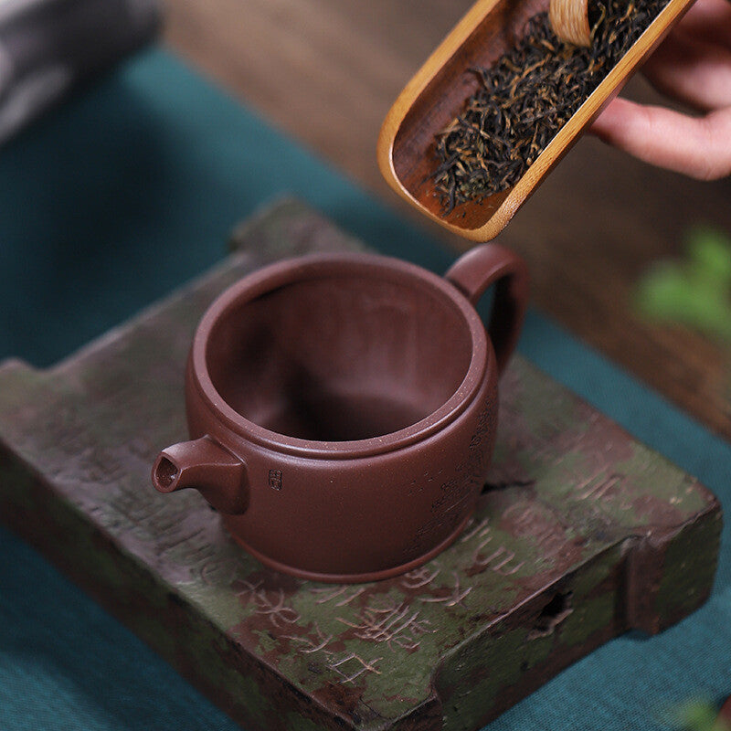190ml True Yixing Zisha Marked Clay Tea Pot 10 Infuser Holes Handmade Hanwa Pot