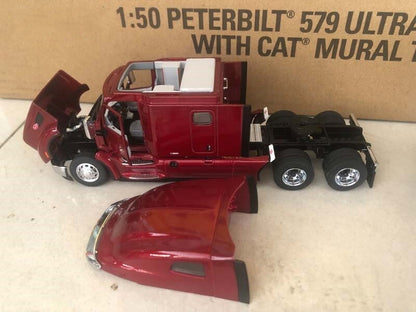 1:50 DM Peterbilt 579 Van Trailer Container Truck Vehicle Lorry Diecast Model
