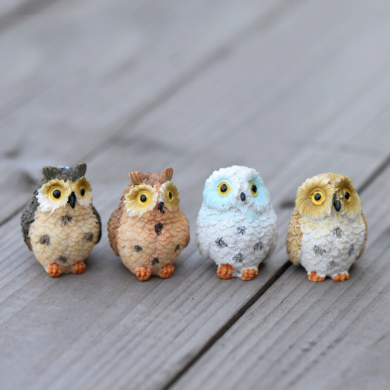 Figurine Owl Craft Cute Owl Miniatures Bonsai Home Fairy Garden Ornament Decor
