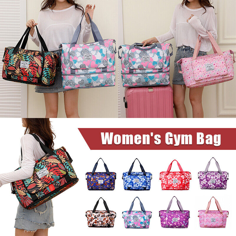 Printed Dry Wet Separation Gym Bag Extensible Waterproof Travel Sports Fitness