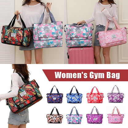 Printed Dry Wet Separation Gym Bag Extensible Waterproof Travel Sports Fitness