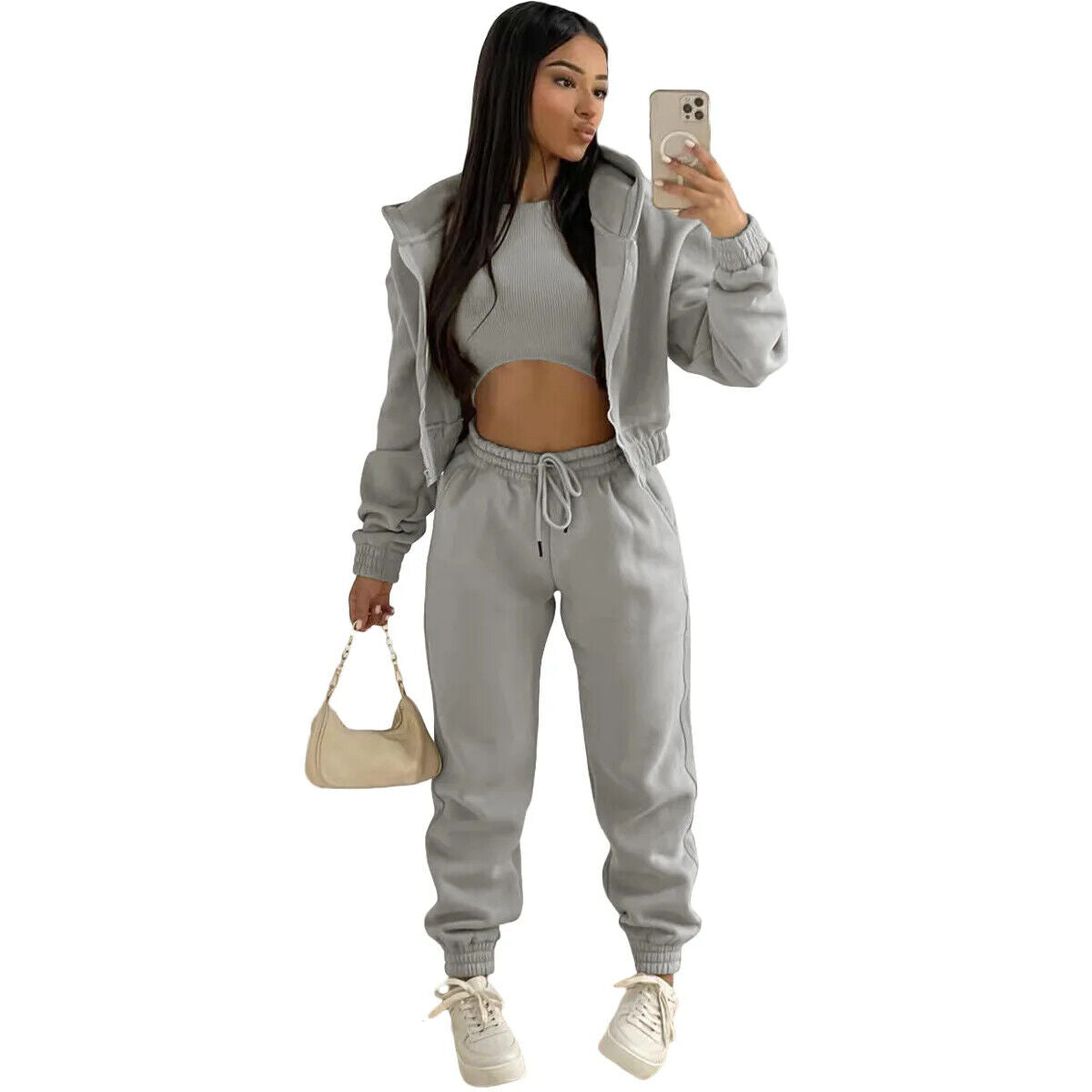 3Piece Sets Women Tracksuit Suit Trouser Set Sweatshirt Sports Sportswear