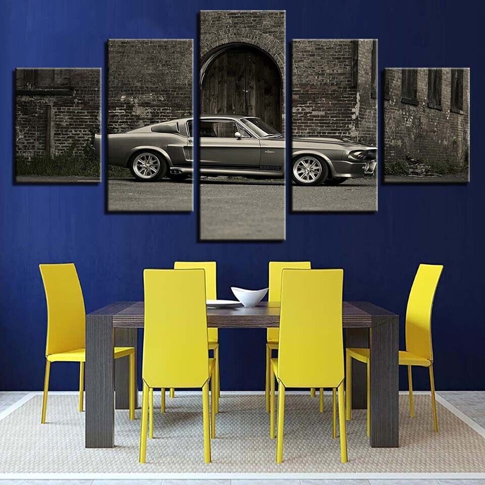 Ford Mustang Eleanor Car Sport Car Canvas Prints Painting Wall Art Home Decor 5P