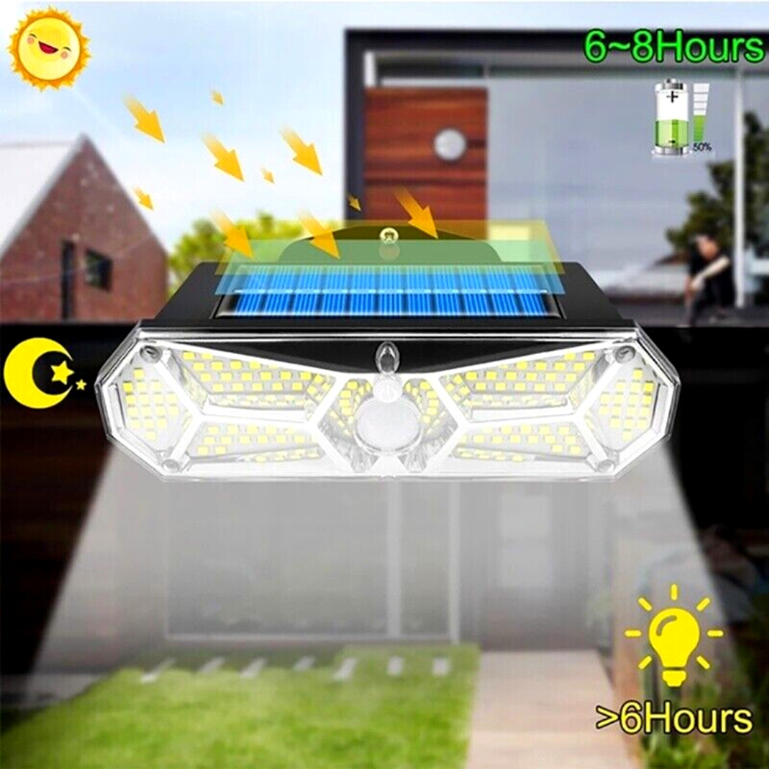 Lampara Luces Solar Seguridad Exterior Luz de Pared con Sensor de Movimiento 4Pc