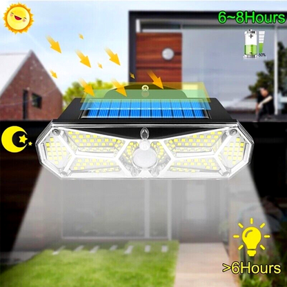 Lampara Luces Solar Seguridad Exterior Luz de Pared con Sensor de Movimiento 4Pc
