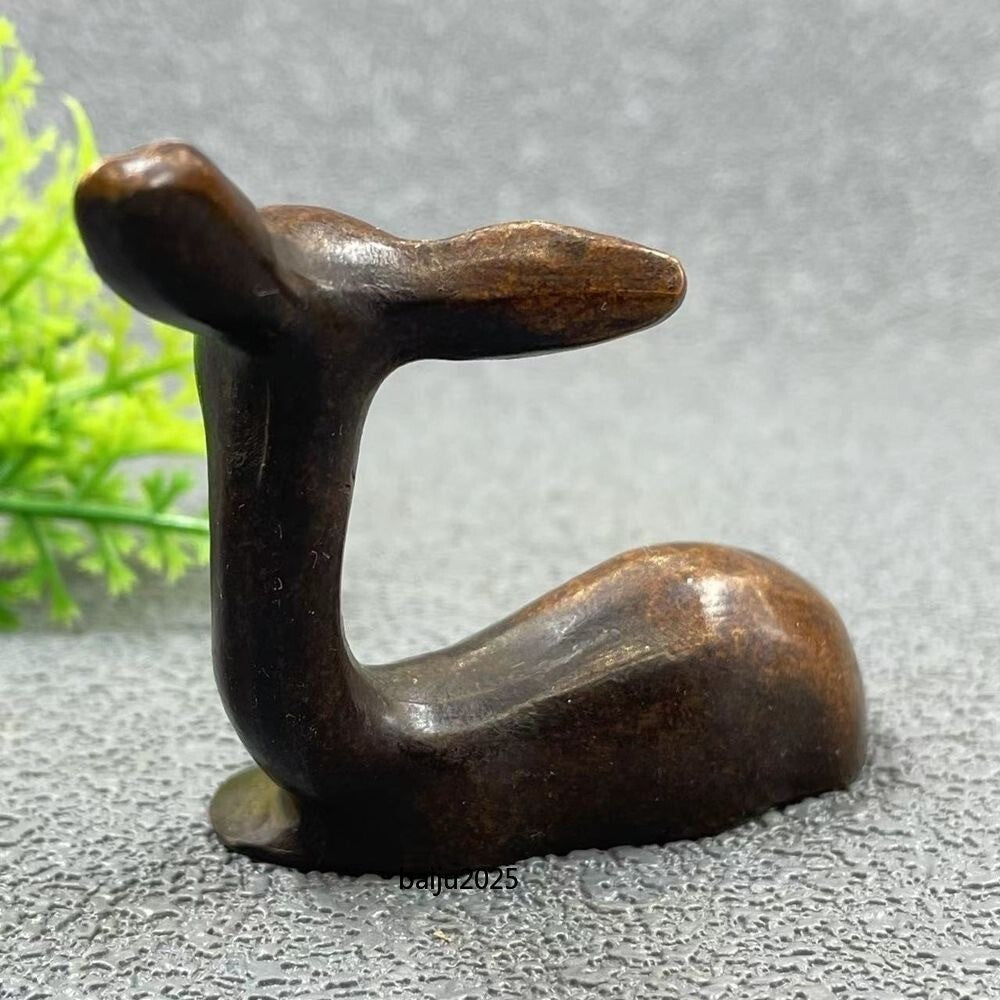 Deer Statue Retro Crafts Metal Carving Decoration Tea Pet fawn figurine deerlet