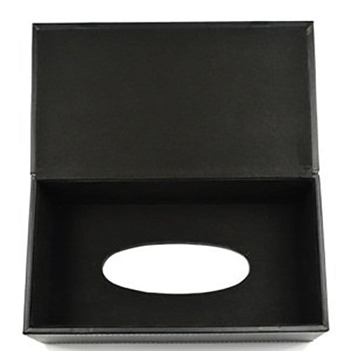 PU Leather Tissue Box Cover Case Holder for 3.1" Tall Tissue Boxes (Black)