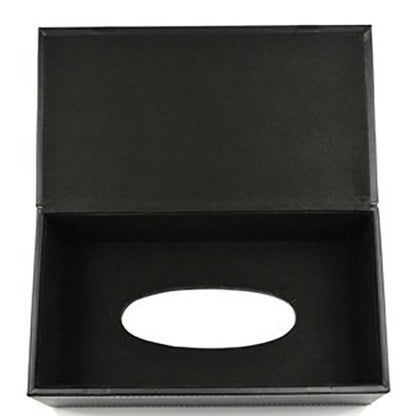 PU Leather Tissue Box Cover Case Holder for 3.1" Tall Tissue Boxes (Black)