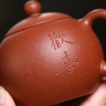 Real Yixing Zisha Tea Pot Red Jiangpo Clay Handmade Master Pot Marked Xishi Pots