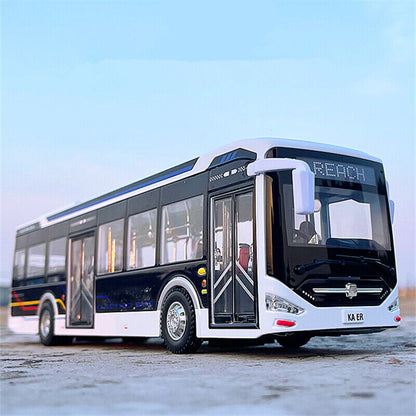 Large Size Tourist City Bus Diecast Model Toy Car Vehicle Sound Light Kids Gift