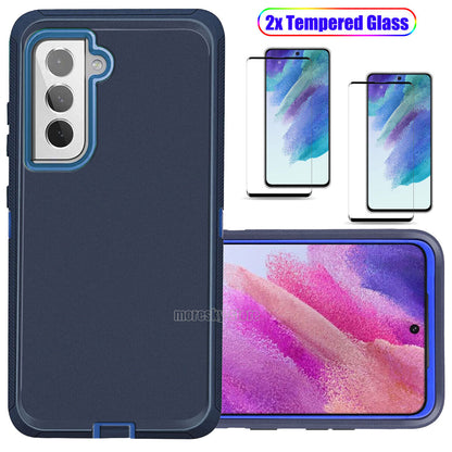 For Samsung Galaxy S21 FE 5G Case Slim Shockproof Hard Cover,Screen Protector