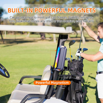 Magnetic Bluetooth Speaker Golf Speaker with Solar Charging 30H Playtime
