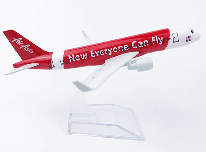 16CM Air Asia AIRBUS A320 Passenger Aircraft Aeroplane Diecast Airplane Model