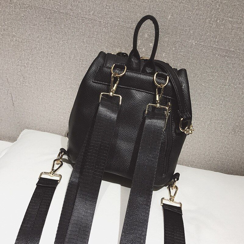 Personalized Single Shoulder Bag Rivet Button Bucket Chain Bag Tassels Backpack