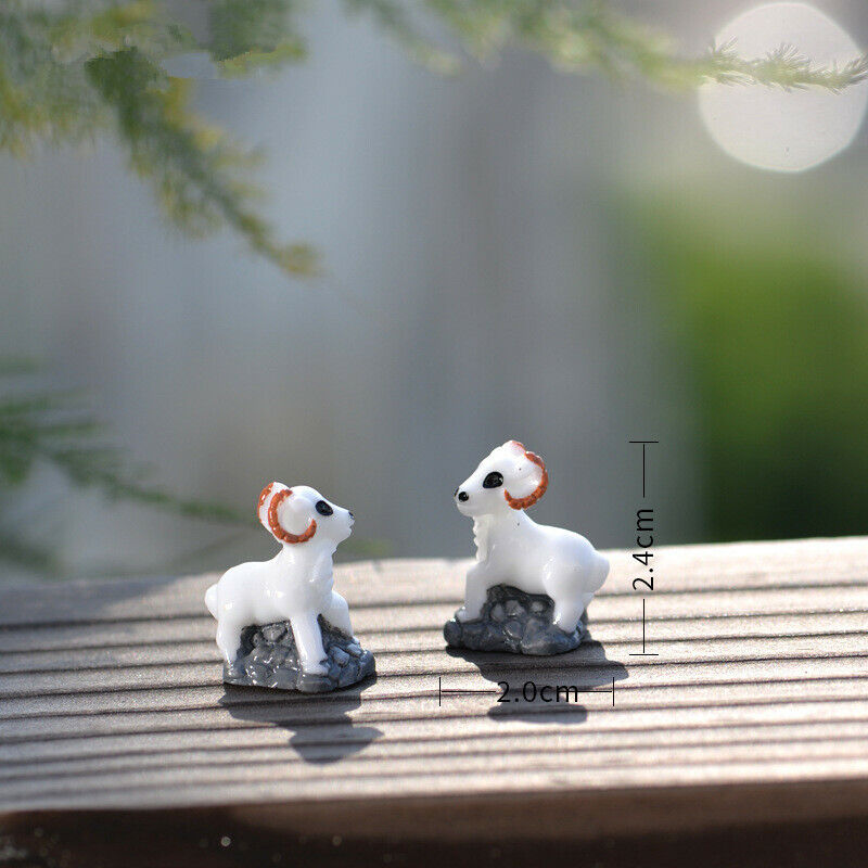 Mini 5pcs with Bottom White Goat Supplies Landscape Deco Creative Handicrafts