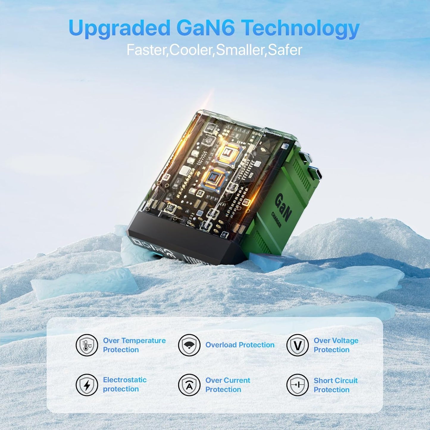 2 in 1 Retractable Gan Wall Charger with Dual Cables, Fast Charging 45W Retracta