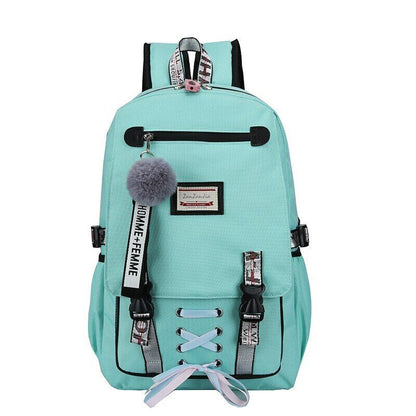Nylon Women Accessories School Backpacks Anti Theft USB Charge Backpack Girl Bag