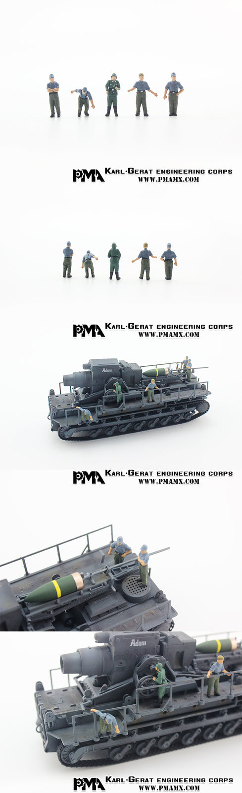 1/72 5Pcs German Karl Gun Vehicle mounted Engineer Model (excluding vehicles)