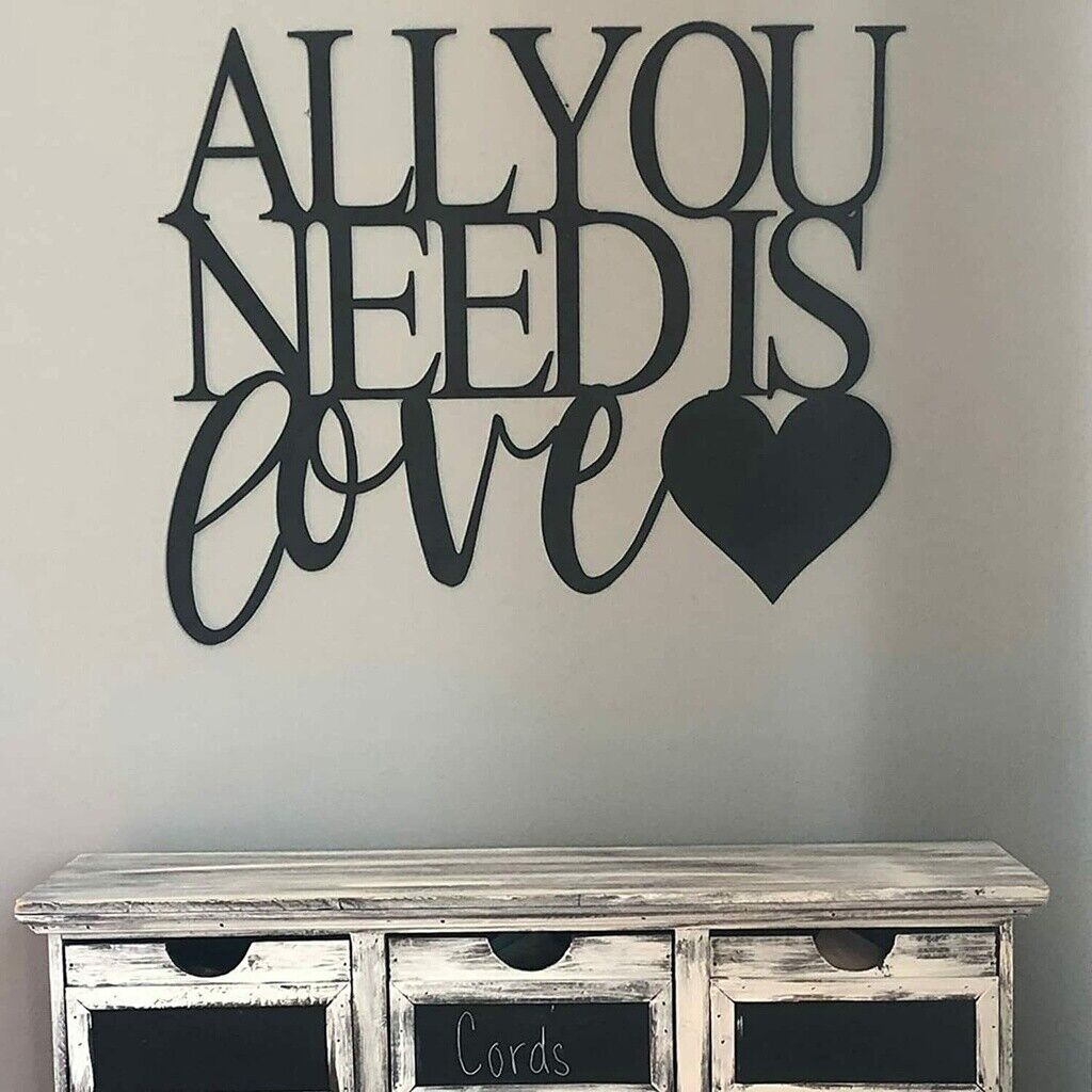 Metal Wall Art - All You Need Is Love Wrought Iron Crafts Ornaments Artwork