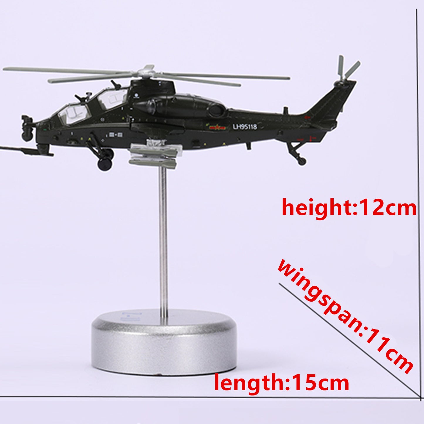 1/100 Chinese Armed WZ-10 Helicopter Model Military Plane Collection Souvenir G
