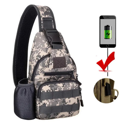 Men Canvas Shoulder Bags Travel Men's Crossbody Bag Army Style Chest Back Pack
