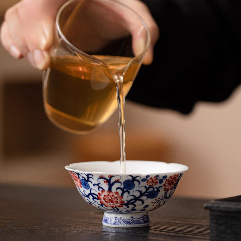 90ml Blue White Porcelain Teacup Ceramics Tea Tasting Cup Master's Cup Tea Cup