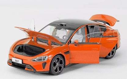 1:18 28CM Xiaomi Original Factory SU7 Car Vehicle Sedan Diecast Model Orange