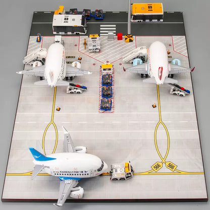 40*30cm 3D Printed Civil Aviation Airport Apron Model Cute Q Version