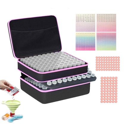 120 Bottles Diamond Painting Box Tool Container Storage Box Holder Hand Bag