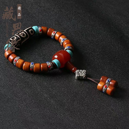 Tibetan Style Beads Bracelet 8x10mm Prayer Beads Wrist Mala Unisex
