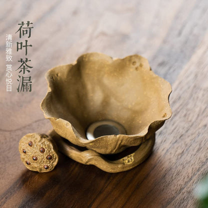Purple Clay Filter Lotus Tea Strainer Handmade Kung Fu Tea Set Tea