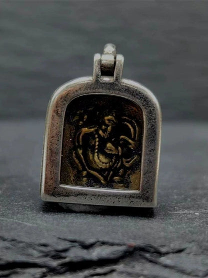 Tibetan Mahakala Ghau Box Pendant Yellow Jambhala Green Tara Amulet Openable