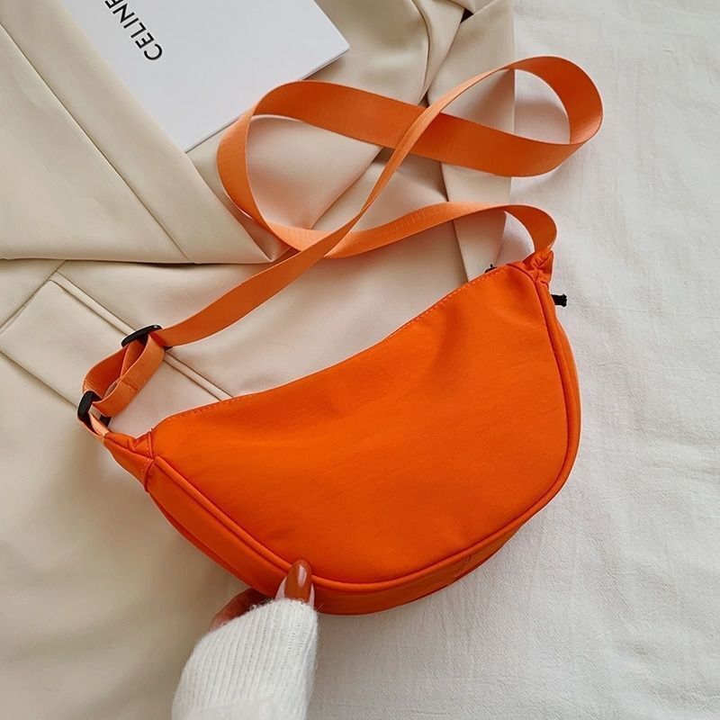 Canvas Bag Messenger Solid Color Handbags Shoulder Underarm Bag Crossbody Purse