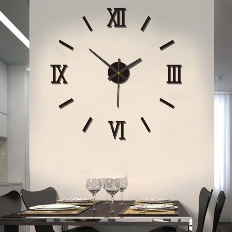 DIY Wall Clocks Creative Acrylic Punch-Free Luminous Living Room Home Decor 16in