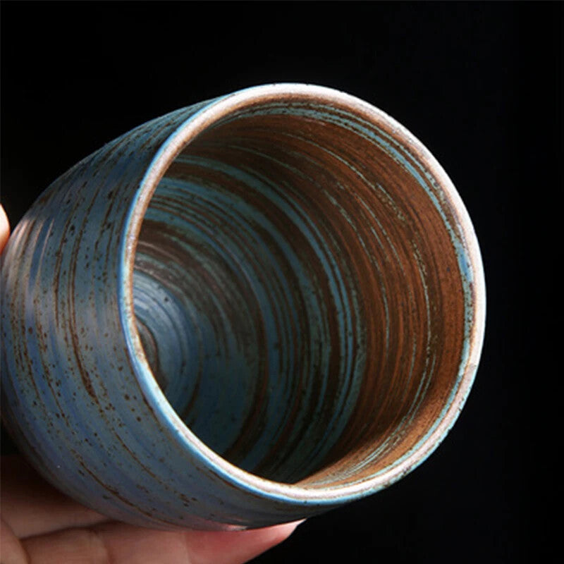 1pc 3.03" Retro Handmade Glaze Tea Cup Kung Fu Teacup Large-capacity Ceramic Cup