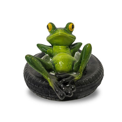 Frogs Statue Resin Floating Sculpture Desk Ornament Tank Garden Pond Decorations