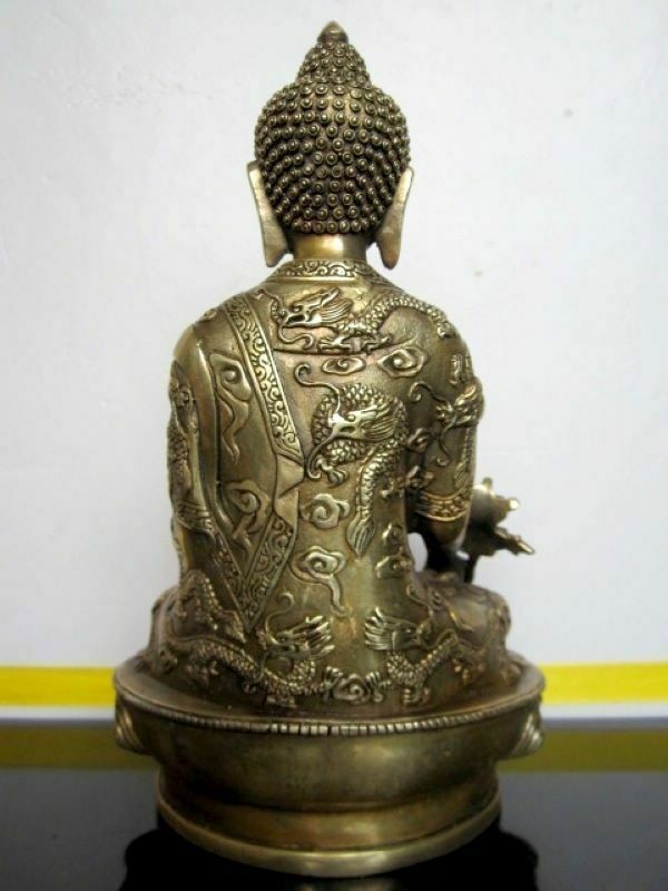 Chinese Tibetan Buddhist Medicine buddha brass statue
