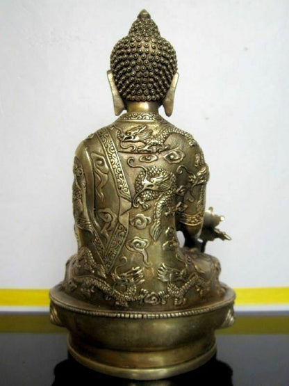 Chinese Tibetan Buddhist Medicine buddha brass statue