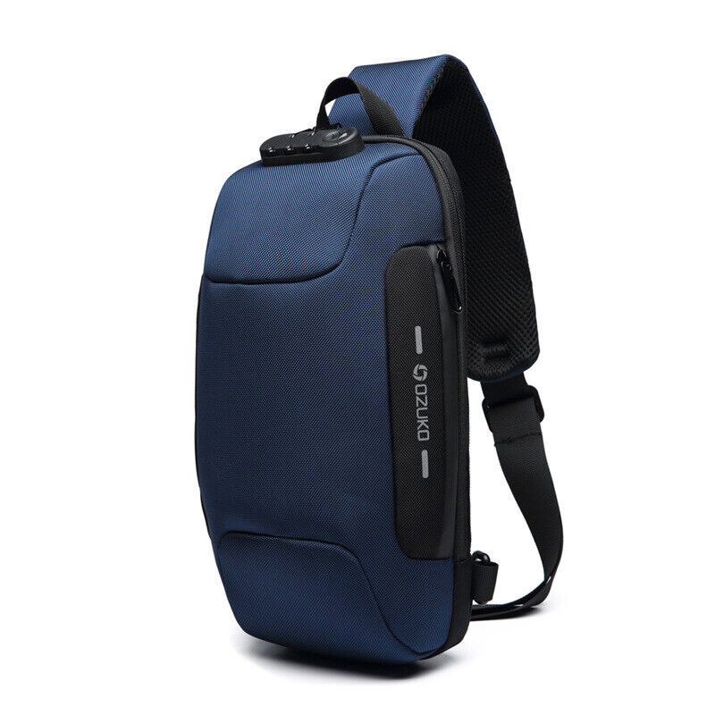 Comb. Lock Charging Port Water Resistant Chest Pack Sling Bag One Strap Backpack