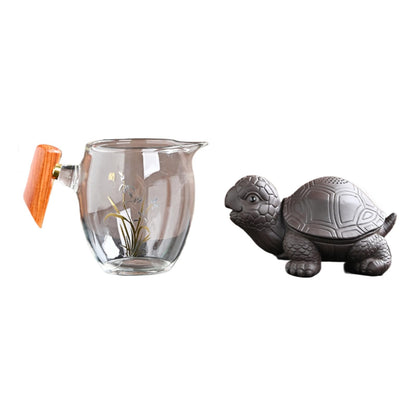 Purple Sands Turtle Tea Pet Tea Strainer and Fairness Cup 12.5cm Kung Fu Tea Set
