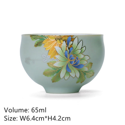 Jingdezhen Boutique Tea Cup Porcelain Handmade Cup Of Tea Handpainted Floral Cup