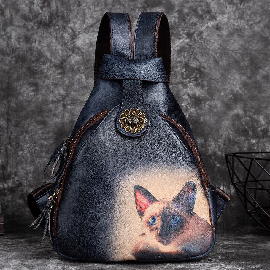 Desinger Travel Backpack, Top Cowhide Leather Women's embossed Shoulder Bag