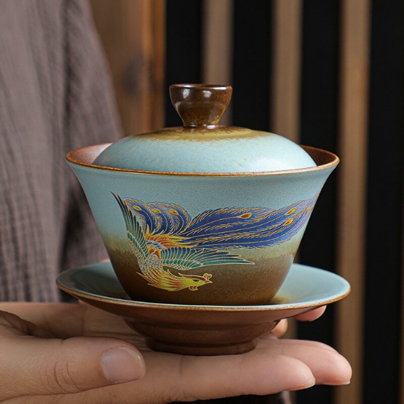 150ml Chinese Jingdezhen Ceramic Gaiwan Bowl Cup Home Kungfu Tea Set Tureen