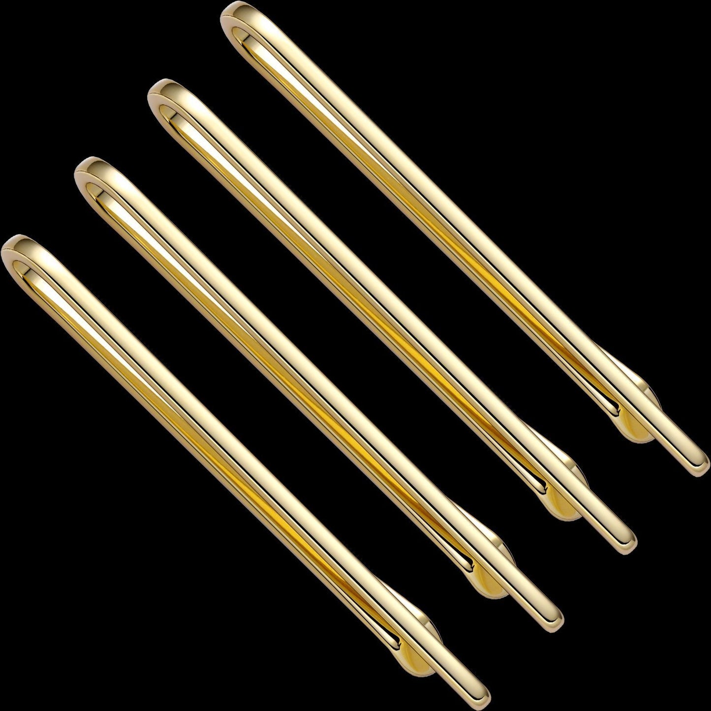 Men Tie Clip 4Pcs Set Stainless Steel Skinny Bar Gift Box Packed Wedding Jewelry