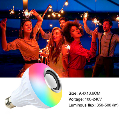 3PACK- Altavoz inalámbrico Bluetooth E27 Bombilla LED Música RGB Colores EE. UU.