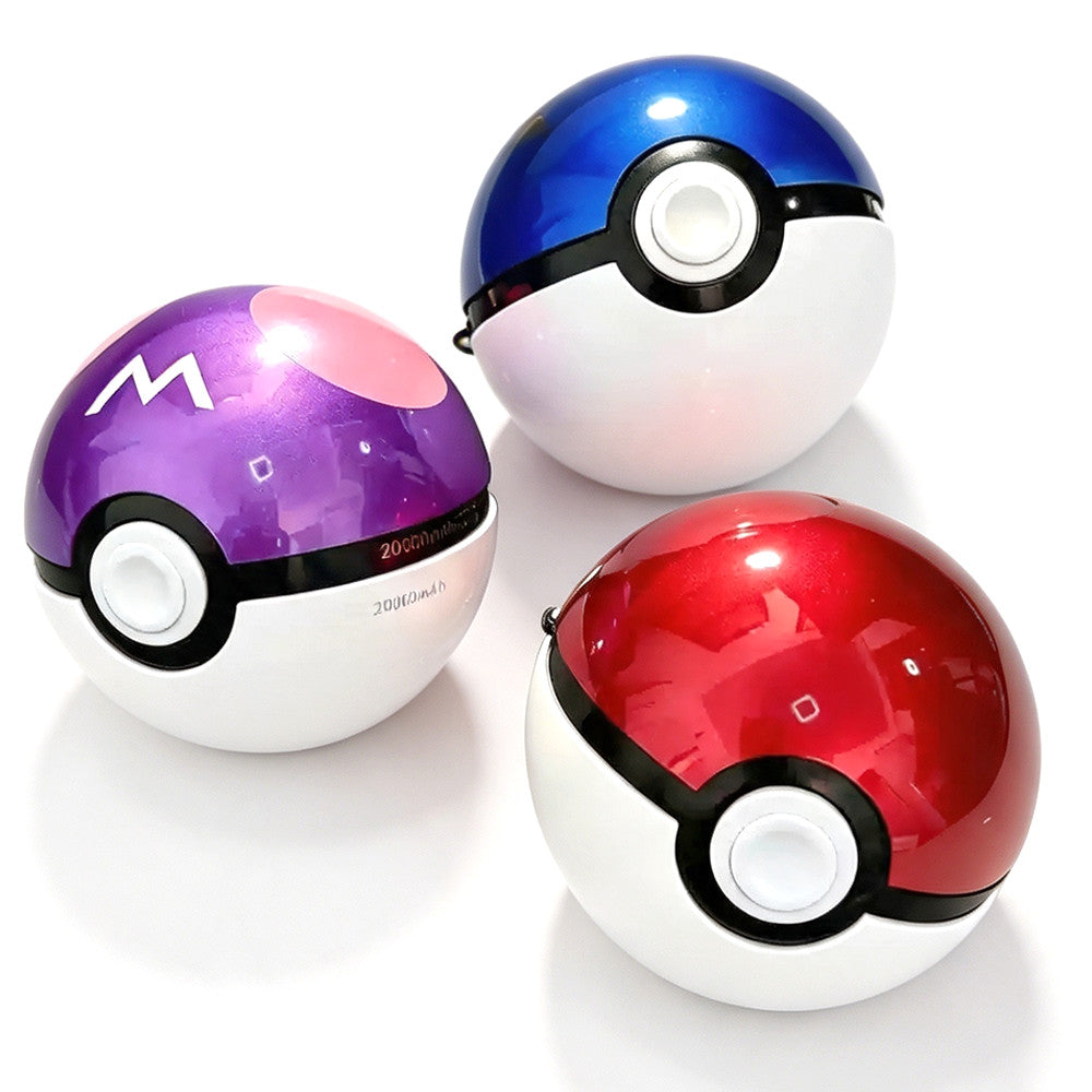 Poke Ball 3D Power Bank 20000mAh External Battery LED Charger Dual Port Gift Box