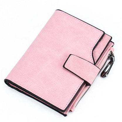Ladies Billfold Female Purse Cash Clip Leather Multi-card Clamps Women's Wallet