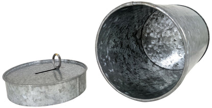 Galvanized Coin Can with Coin Slot and Removable Lid, Silver Farmhouse Piggybank