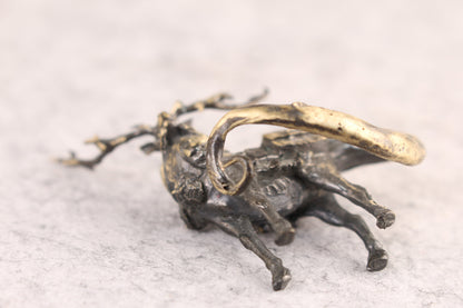 Rare collection bronze art dragon horse Figure statue netsuke table decor
